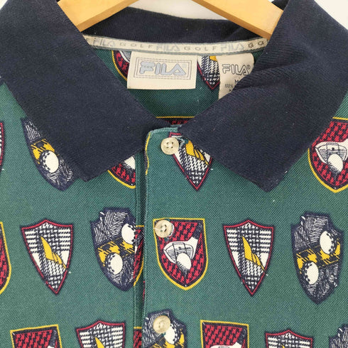 フィラ FILA 総柄 ポロシャツ メンズ import:M